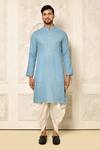 Shop_Naintara Bajaj_Blue Kurta Georgette Embroidered Sequin Set _Online_at_Aza_Fashions