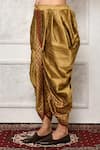 Arihant Rai Sinha_Brown Dupion Silk Geometric Panelled Pattern Cowl Pant _Online_at_Aza_Fashions