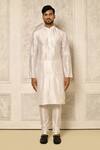 Shop_Naintara Bajaj_Peach Bundi And Full Sleeve Kurta Set_Online_at_Aza_Fashions