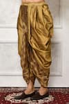 Arihant Rai Sinha_Brown Dupion Silk Abstract Print Hem Cowl Pant _Online_at_Aza_Fashions