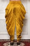 Buy_Arihant Rai Sinha_Yellow Dupion Silk Swirl Pattern Hem Cowl Pant _Online_at_Aza_Fashions