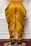 Buy_Arihant Rai Sinha_Yellow Dupion Silk Abstract Pattern Hem Cowl Pant _Online_at_Aza_Fashions