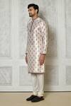 Buy_Samyukta Singhania_White Cotton Silk Printed Botanic Kurta_Online_at_Aza_Fashions