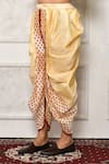 Arihant Rai Sinha_Cream Dupion Silk Tree Pattern Hem Cowl Pant _Online_at_Aza_Fashions