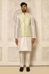 Buy Naintara Bajaj Cream Bundi Linen Silk Chevron Pattern And Kurta Set Buy_Naintara Bajaj_Cream Bundi Linen Silk Chevron Pattern And Kurta Set