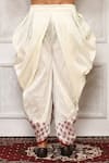 Buy_Arihant Rai Sinha_Off White Dupion Silk Floral Floret Print Cowl Drape Pant _Online_at_Aza_Fashions