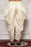 Arihant Rai Sinha_Off White Dupion Silk Floral Floret Pattern Cowl Drape Pant _Online_at_Aza_Fashions