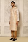 Naintara Bajaj_White Kurta Dupion Embroidered Floral Paisley Straight Set _at_Aza_Fashions