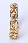Buy_Studio6 Jewels_White Gota Patti Kundan Embellished Bangles - Set Of 2_Online_at_Aza_Fashions