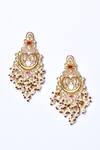 Studio6 Jewels_White Pearls, Stones Drop Dangler Earrings _Online_at_Aza_Fashions