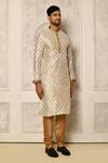 Buy_Naintara Bajaj_White Kurta Dhupion Print Geometric Pattern Set 