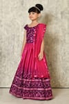 Buy_Samyukta Singhania_Pink Blouse Heavy Banglori Silk Embroidered Sequin Floral Lehenga Set _Online_at_Aza_Fashions