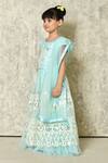 Shop_Petite Pomme_Sky Blue Net Mirrors, Embroidery Bageecha Pattern Lehenga Set_Online_at_Aza_Fashions