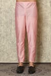 Samyukta Singhania_Pink Cotton Silk Plain Kurta And Pant Set _Online_at_Aza_Fashions