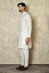 Samyukta Singhania_White Cotton Silk Plain Full Sleeve Kurta And Pant Set_at_Aza_Fashions
