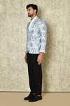 Shop_Naintara Bajaj_Blue Cotton Linen Printed Abstract Floral Blazer For Men_Online_at_Aza_Fashions