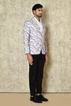 Naintara Bajaj_Multi Color Cotton Linen Printed Abstract Geometric Blazer For Men_at_Aza_Fashions