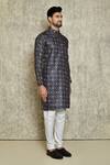 Buy_Naintara Bajaj_Blue Kurta Digital Print Cotton Floral Mandala Set 