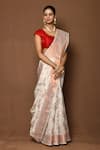 Buy_Nazaakat by Samara Singh_White Silk Woven Floral Bloom Saree_Online_at_Aza_Fashions