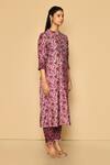 Buy_Naintara Bajaj_Purple Muslin Embroidered Floral Round Straight Kurta And Pant Set For Women_Online_at_Aza_Fashions