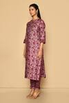 Shop_Naintara Bajaj_Purple Muslin Embroidered Floral Round Straight Kurta And Pant Set For Women_Online_at_Aza_Fashions