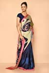 Buy_Naintara Bajaj_Blue Crepe Printed Digital Floral Abstract Saree_Online_at_Aza_Fashions