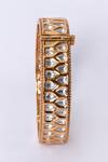 Buy_Zevar By Geeta_Gold Plated Diamonds, Stones Cut Work Kundan Embellished Bangles - Set Of 2 _Online_at_Aza_Fashions