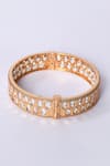 Buy_Zevar By Geeta_Gold Plated Diamonds, Stones Cut Work Kundan Embellished Bangles - Set Of 2 