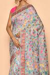 Shop_Naintara Bajaj_Blue Cotton Woven Saree_Online_at_Aza_Fashions