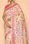Shop_Naintara Bajaj_White Cotton Thread Embroidered Saree_Online_at_Aza_Fashions