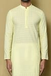 Buy_Aryavir Malhotra_Yellow Cotton Chikankari Embroidered Thread Kurta And Pant Set 