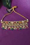 Zevar By Geeta_Multi Color Pearls, Gota Patti, Navratan And Kundan Embellished Necklace Set _Online_at_Aza_Fashions