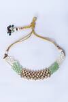 Zevar by Geeta_Kundan And Stone Embellished Choker Necklace Jewellery Set_Online_at_Aza_Fashions