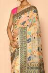 Shop_Naintara Bajaj_Cream Cotton Saree_Online_at_Aza_Fashions