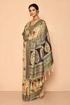 Buy_Naintara Bajaj_Cream Cotton Saree_Online_at_Aza_Fashions