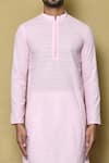 Buy_Aryavir Malhotra_Pink Cotton Chikankari Embroidered Thread Kurta And Pant Set 