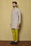 Samyukta Singhania_Multi Color Viscose Chikankari Mughal Pattern Kurta And Pant Set _at_Aza_Fashions