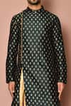 Shop_Arihant Rai Sinha_Green Silk Embroidery Geometric Print Kurta Set _Online_at_Aza_Fashions