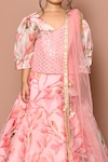 Adara Khan_Pink Lehenga Organza Printed And Embroidered Floral & Sequin Work Set_at_Aza_Fashions