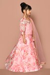 Buy_Adara Khan_Pink Lehenga Organza Printed And Embroidered Floral & Sequin Work Set_Online_at_Aza_Fashions