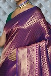 Buy_Nazaakat by Samara Singh_Magenta Silk Blend Woven Leaf Motifs Saree_Online_at_Aza_Fashions