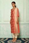 Shop_Aryavir Malhotra_Coral Stripe Embroidered Kurta Set_Online_at_Aza_Fashions
