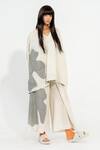 Stoique_Off White Cotton Muslin Applique Avocado Work Flared Pant _at_Aza_Fashions