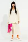 Buy_Stoique_Off White Cotton Applique Hibiscus Embroidered Skirt _Online_at_Aza_Fashions
