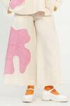 Shop_Stoique_Off White Cotton Patchwork Cypress Applique Work Flared Pant _Online_at_Aza_Fashions