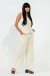 Shop_Stoique_Off White Cotton V-neck Oolong Quilted Pattern Waistcoat _Online_at_Aza_Fashions