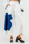 Stoique_Off White Satin Linen Applique Chia Flared Pant _Online_at_Aza_Fashions