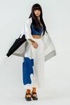 Stoique_Off White Linen, Satin Embroidery Open Neck Chia Kimono Sleeve Jacket _at_Aza_Fashions