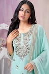 Buy_Amani_Green Georgette Embellished Kurta Sharara Set_Online_at_Aza_Fashions