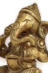 Buy_Amoliconcepts_Gold Brass Handcrafted Carved Ganesha Idol_Online_at_Aza_Fashions